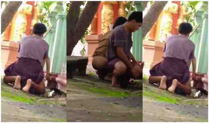 လူအလစ် ဘုရားဝန်းဘေးမှာ ရှယ်ဗျင်းတဲ့ မြန်မာအတွဲ ချောင်းရိုက်