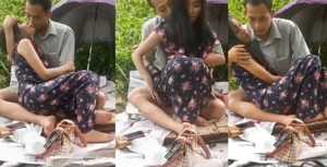 စော်လေးကို အပီဝိုက်နေတာထီးလေးကာပီး ချောင်းရိုက် နေတာ မသိရှာဘူး